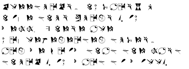 A screenshot of strange symbols used to portray an alien language in a cryptography challenge